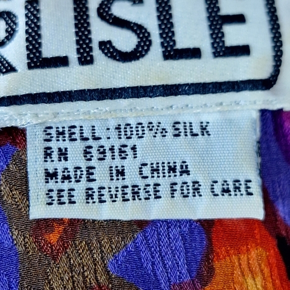 Carlisle Rare 90’s Vintage Multicolor 100% Silk Floral Cottagecore Blouse Size M - Picture 13 of 15